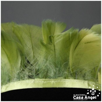FLECO DE PLUMAS VERDE CAZA DE OCA RASPADA 85mm