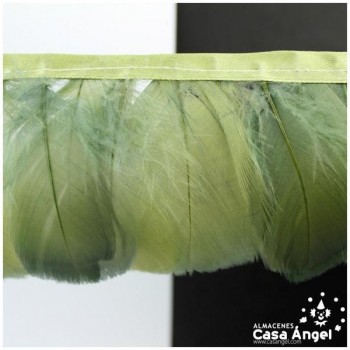 FLECO DE PLUMAS VERDE CAZA DE OCA RASPADA 85mm