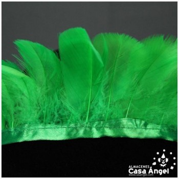 FLECO DE PLUMAS VERDE DE OCA RASPADA 85mm