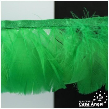 FLECO DE PLUMAS VERDE DE OCA RASPADA 85mm