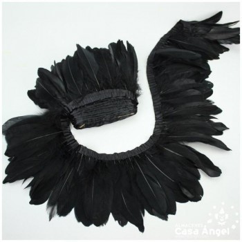 FLECO DE PLUMAS DE OCA EXTRA NEGRO 18cm
