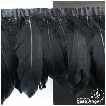 FLECO DE PLUMAS DE OCA EXTRA NEGRO 18cm