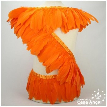FLECO DE PLUMAS DE OCA EXTRA NARANJA 18cm
