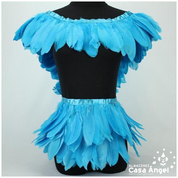 FLECO DE PLUMAS DE OCA EXTRA TURQUESA 18cm