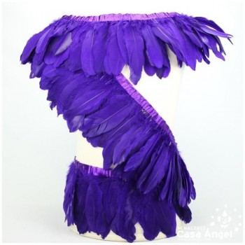 FLECO DE PLUMAS DE OCA EXTRA MORADO 18cm