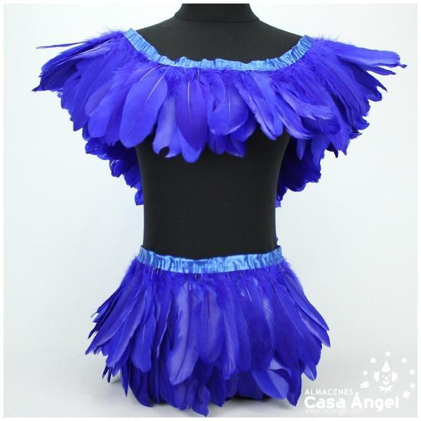 FLECO DE PLUMAS DE OCA EXTRA AZUL 18cm