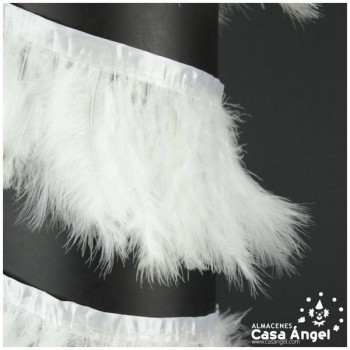 FLECO DE PLUMAS DE MARABÚ BLANCO 14cm