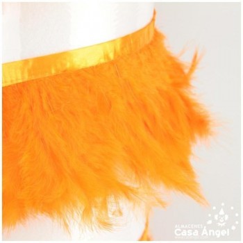 FLECO DE PLUMAS DE MARABÚ NARANJA 14cm
