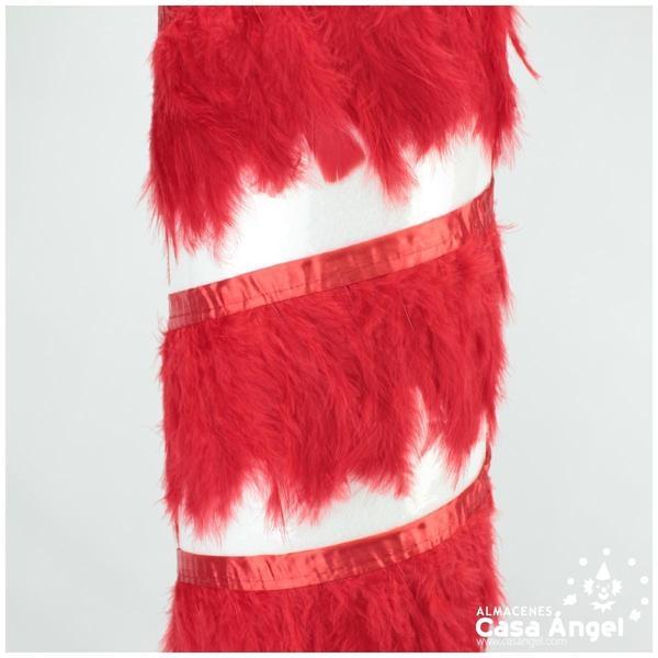 FLECO DE PLUMAS DE MARABÚ ROJO 14cm