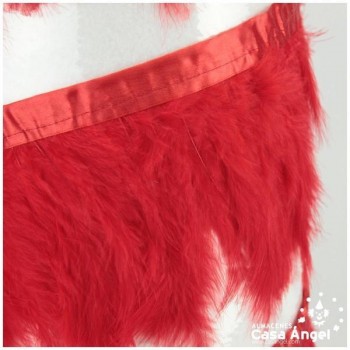 FLECO DE PLUMAS DE MARABÚ ROJO 14cm