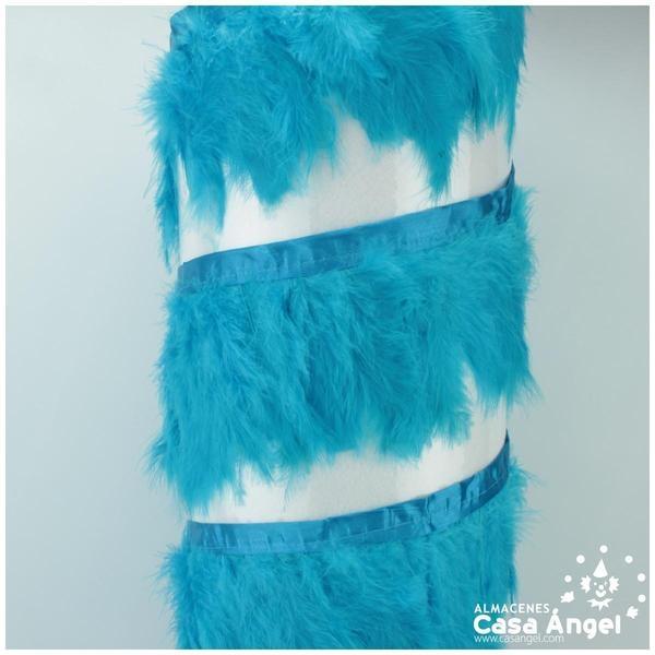 FLECO DE PLUMAS DE MARABÚ TURQUESA 14cm