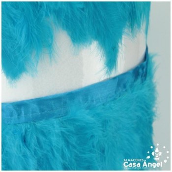 FLECO DE PLUMAS DE MARABÚ TURQUESA 14cm