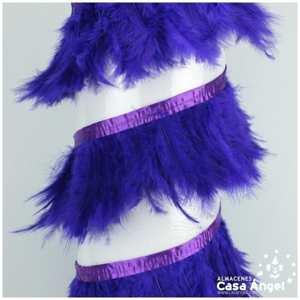 FLECO DE PLUMAS DE MARABÚ MORADO 14cm