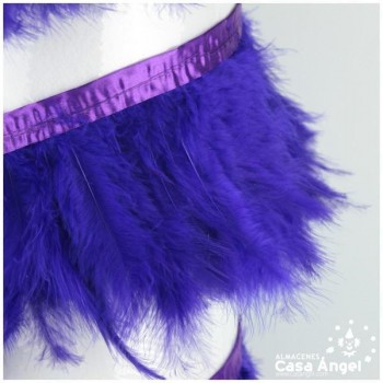 FLECO DE PLUMAS DE MARABÚ MORADO 14cm