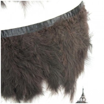 FLECO DE PLUMAS DE MARABÚ MARRÓN 14cm