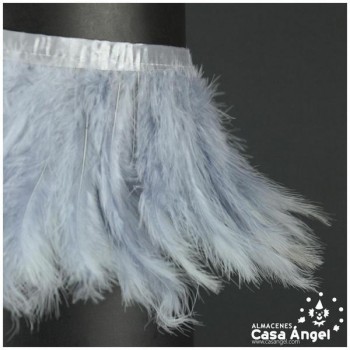 FLECO DE PLUMAS DE MARABÚ GRIS 14cm