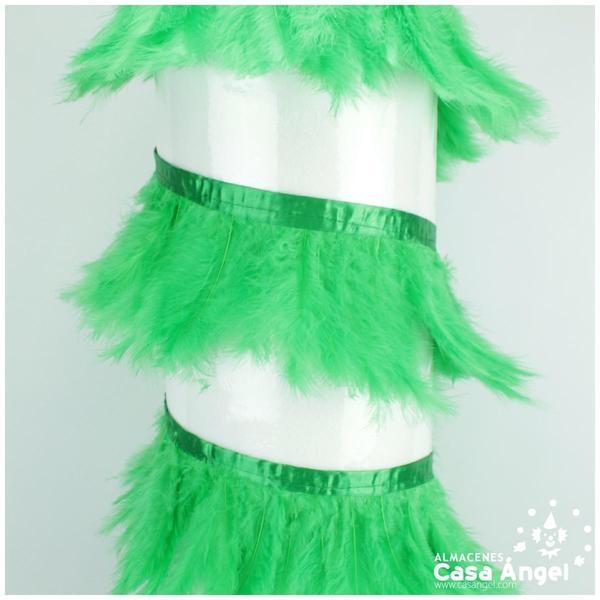 FLECO DE PLUMAS DE MARABÚ VERDE 14cm