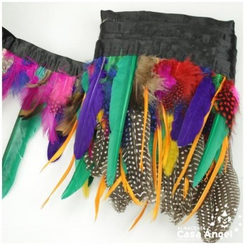 FLECO DE PLUMAS COMBINADAS MULTICOLOR 18cm