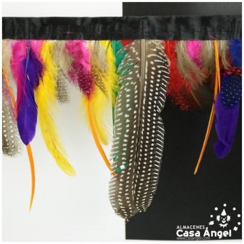 FLECO DE PLUMAS COMBINADAS MULTICOLOR 18cm