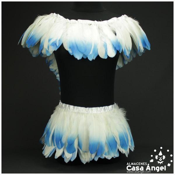 FLECO DE PLUMAS DE OCA PUNTA TINTADA TURQUESA 15cm