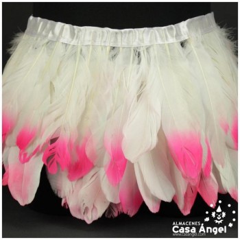 FLECO DE PLUMAS DE OCA PUNTA TINTADA FUCSIA 15cm
