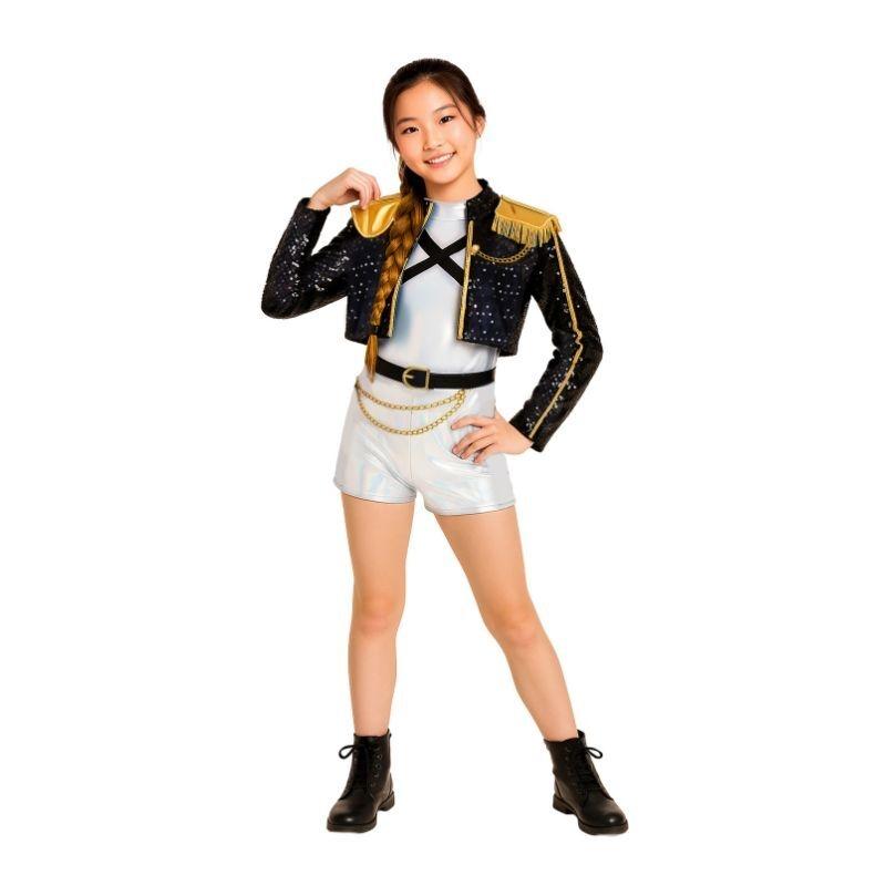 TRAJE DE LÍDER GUERRERA K-POP RUMI PLATA INFANTIL