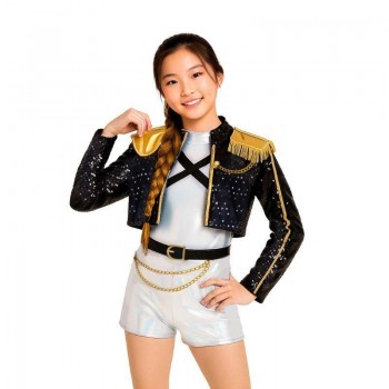 TRAJE DE LÍDER GUERRERA K-POP RUMI PLATA INFANTIL