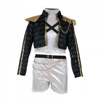 TRAJE DE LÍDER GUERRERA K-POP RUMI PLATA INFANTIL