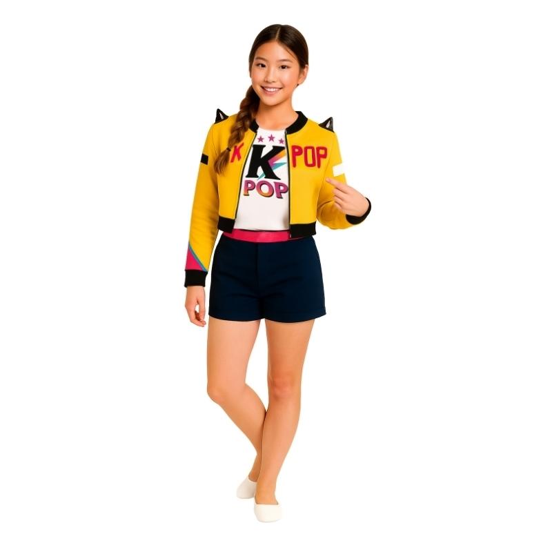 DISFRAZ DE K-POP STAR GUERRERA RUMI COLOR AMARILLO INFANTIL