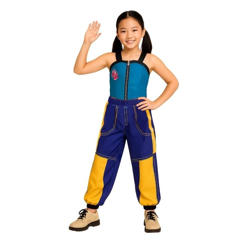 DISFRAZ DE K-POP STAR GUERRERA ZOEY COLOR AZUL MARINO INFANTIL