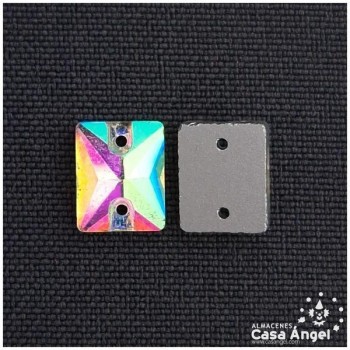PIEDRA CRISTAL COSER RECTANGULAR IRISADA 10mm BOLSA 20uds