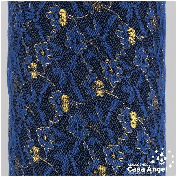 BLONDA AZUL CON BRILLO LÚREX SERIE DUPLEX 150cm