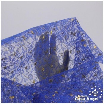 BLONDA AZUL CON BRILLO LÚREX SERIE DUPLEX 150cm