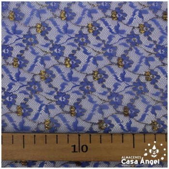 BLONDA AZUL CON BRILLO LÚREX SERIE DUPLEX 150cm