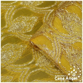 GASA JACQUARD AMARILLO Y ORO SERIE MAHAL 135cm