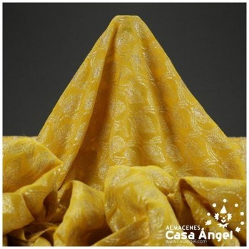 GASA JACQUARD AMARILLO Y ORO SERIE MAHAL 135cm