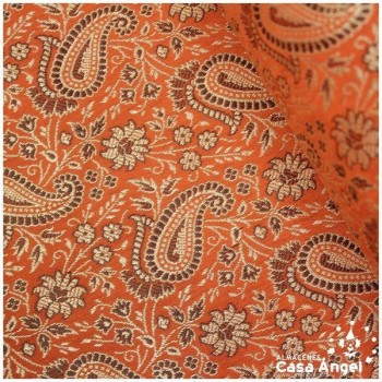 JACQUARD CACHEMIR NARANJA SERIE SASÁN 150cm