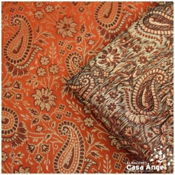 JACQUARD CACHEMIR NARANJA SERIE SASÁN 150cm