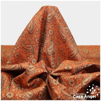 JACQUARD CACHEMIR NARANJA SERIE SASÁN 150cm