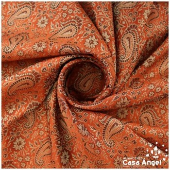 JACQUARD CACHEMIR NARANJA SERIE SASÁN 150cm