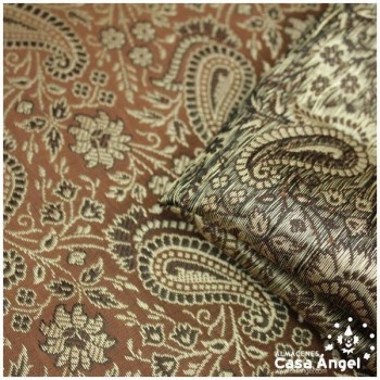 JACQUARD CACHEMIR MARRÓN SERIE SASÁN 150cm