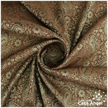 JACQUARD CACHEMIR MARRÓN SERIE SASÁN 150cm