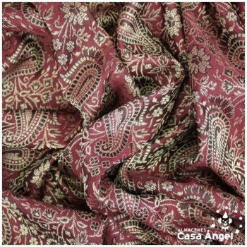JACQUARD CACHEMIR BURDEOS SERIE SASÁN 150cm