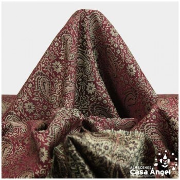 JACQUARD CACHEMIR BURDEOS SERIE SASÁN 150cm