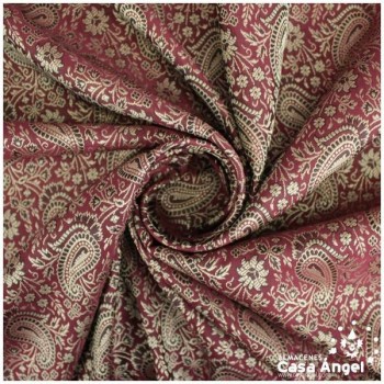 JACQUARD CACHEMIR BURDEOS SERIE SASÁN 150cm