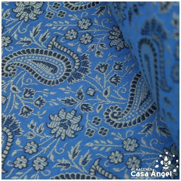 Brocado azul y oro - Casa Ángel