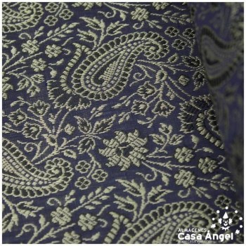 JACQUARD CACHEMIR AZUL MARINO SERIE SASÁN 150cm
