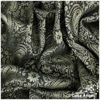 JACQUARD CACHEMIR NEGRO SERIE SASÁN 150cm