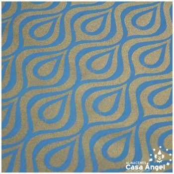 JACQUARD DE GOTAS Y ONDAS TURQUESA SERIE JAREGIN 150cm