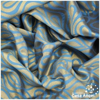 JACQUARD DE GOTAS Y ONDAS TURQUESA SERIE JAREGIN 150cm